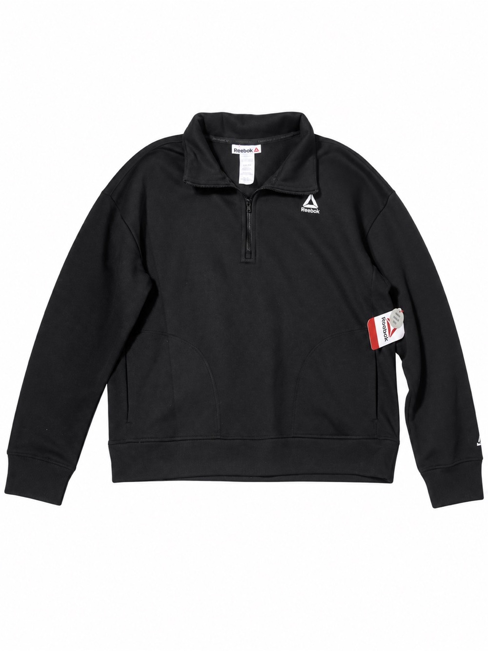 Reebok Black Quarter-Zip Sweatshirt Size Small Retail $40.00